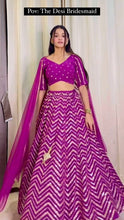 Load image into Gallery viewer, Purple Color Georgette Sequence Work Lehenga Choli
