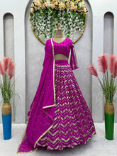 Load image into Gallery viewer, Purple Color Georgette Sequence Work Lehenga Choli
