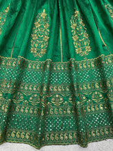 Load image into Gallery viewer, Fabulous Green Colour Malbari Silk And Thread With Sequence Lehenga Choli
