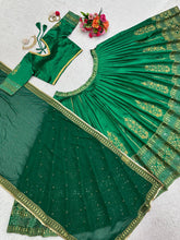 Load image into Gallery viewer, Fabulous Green Colour Malbari Silk And Thread With Sequence Lehenga Choli
