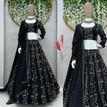 Load image into Gallery viewer, Traditional Black Color Georgette Lehenga Choli
