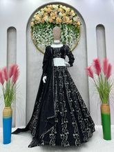 Load image into Gallery viewer, Traditional Black Color Georgette Lehenga Choli
