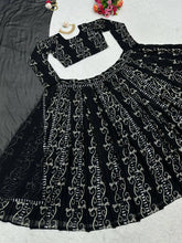 Load image into Gallery viewer, Traditional Black Color Georgette Lehenga Choli
