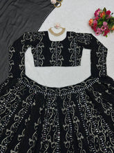 Load image into Gallery viewer, Traditional Black Color Georgette Lehenga Choli
