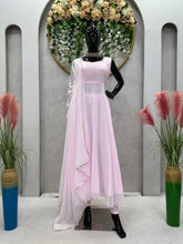 Load image into Gallery viewer, Gorgeous Handwork With Diamond Work Light Pink Colour Gown
