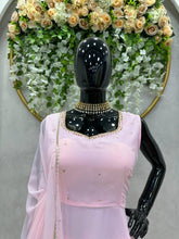 Load image into Gallery viewer, Gorgeous Handwork With Diamond Work Light Pink Colour Gown
