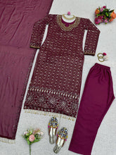 Load image into Gallery viewer, Amazing Maroon Colour Georgette Real Mirror With Latkan Suit
