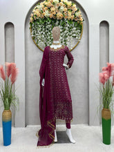 Load image into Gallery viewer, Amazing Maroon Colour Georgette Real Mirror With Latkan Suit
