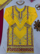 Load image into Gallery viewer, Beautiful Designer Yellow Colour Georgette With Sequence Work Suit Plazo Set
