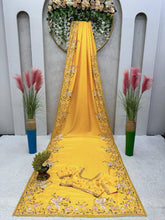 Load image into Gallery viewer, Amazing Designer Heavy Dola Silk Yellow Colour Saree
