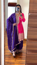 Load image into Gallery viewer, Attractive Designer Chinon Silk With Coding work Sharara Suit
