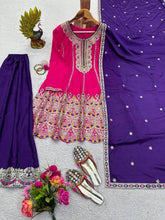 Load image into Gallery viewer, Attractive Designer Chinon Silk With Coding work Sharara Suit
