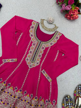 Load image into Gallery viewer, Attractive Designer Chinon Silk With Coding work Sharara Suit
