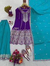 Load image into Gallery viewer, Attractive Designer Chinon Silk With Coding work Sharara Suit
