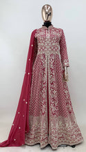 Load image into Gallery viewer, Amazing Vichitra Silk With Embroidery Red Color Gown
