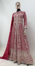 Load image into Gallery viewer, Amazing Vichitra Silk With Embroidery Red Color Gown
