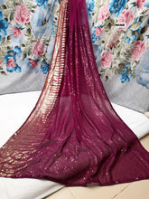 Load image into Gallery viewer, Party Wear Georgette Embroidery Sequences Work Saree For Women
