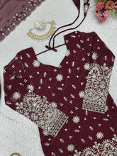 Load image into Gallery viewer, Amazing Georgette Dark Maroon Color Sharara Suit
