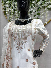 Load image into Gallery viewer, Attractive Chinon Silk White Color Sharara Suit
