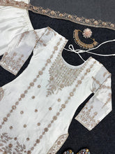 Load image into Gallery viewer, Attractive Chinon Silk White Color Sharara Suit
