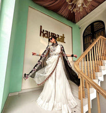 Load image into Gallery viewer, Beautiful Designer Tibby Silk White Color Sharara Shrug Set
