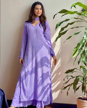 Load image into Gallery viewer, Purple Georgette Cotton Thread Work Ethnic Kurta Set
