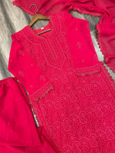 Load image into Gallery viewer, Red Color Cotton Thread Work Ethnic Ready to Wear Set
