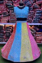 Load image into Gallery viewer, Designer Multi Colour Georgette Fabric Embroidery Sequence Work Lehenga Choli
