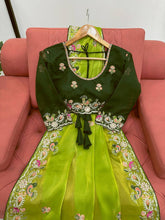 Load image into Gallery viewer, Designer Green Colour Jimmy Chhu Silk Sequences Work Saree
