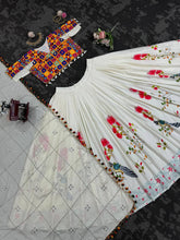 Load image into Gallery viewer, Amazing White Colour Reyon Fabric Digital Print Work Navratri Wear Lehenga Choli
