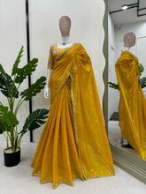 Load image into Gallery viewer, Beautiful Jimmi Chu Silk Embroidered Work Saree
