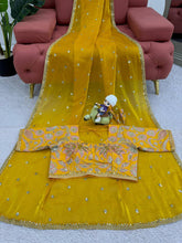 Load image into Gallery viewer, Beautiful Jimmi Chu Silk Embroidered Work Saree
