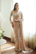 Load image into Gallery viewer, Attractive Georgette Fabric Coding And Sequnce With Real Mirror Work Saree
