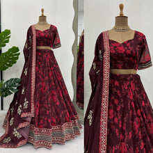 Load image into Gallery viewer, Designer Black Colour Georgette Fabric With Digital Print Thread Work Lehenga Choli
