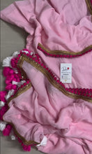 Load image into Gallery viewer, Baby Pink Mul Cotton Fancy Jhumka Lace Latkan Pallu Saree
