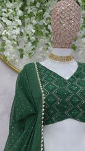 Load and play video in Gallery viewer, GREEN EMBROIDERED DESIGNER LEHENGA CHOLI WEDDING WEAR
