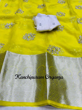 Load image into Gallery viewer, Party Wear Pure Organza Kanchipuram Jacquard Border Saree
