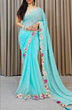 Load image into Gallery viewer, Function Wear Multi Color Thread &amp; Sequence Lace Border Work Saree
