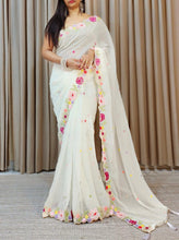 Load image into Gallery viewer, Function Wear Multi Color Thread &amp; Sequence Lace Border Work Saree
