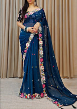 Load image into Gallery viewer, Function Wear Multi Color Thread &amp; Sequence Lace Border Work Saree
