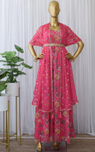 Load image into Gallery viewer, Wonderful Function Wear Pink Color Georgette Digital Printed Gown With Belt.
