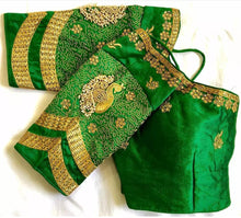 Load image into Gallery viewer, Wedding Wear Ready Made Phantom Silk Stone Zari Work Blouse
