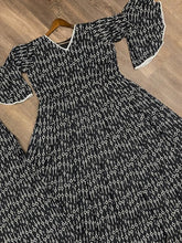 Load image into Gallery viewer, Radiant Black Color Crape Printed Work Plazo Kurti For Party Wear
