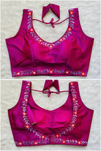 Load image into Gallery viewer, Captivation Phantom Silk Ready Made Embroidered Work Blouse For Function Wear
