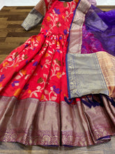 Load image into Gallery viewer, Astonoshing Banarasi Silk Ready Made Zari Weaving Gown Dupatta
