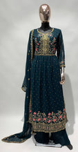 Load image into Gallery viewer, Designer Georgette Full Stitched Sharara Suit
