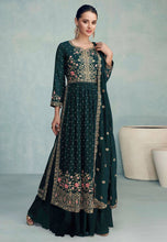 Load image into Gallery viewer, Designer Georgette Full Stitched Sharara Suit
