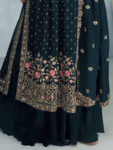 Load image into Gallery viewer, Designer Georgette Full Stitched Sharara Suit
