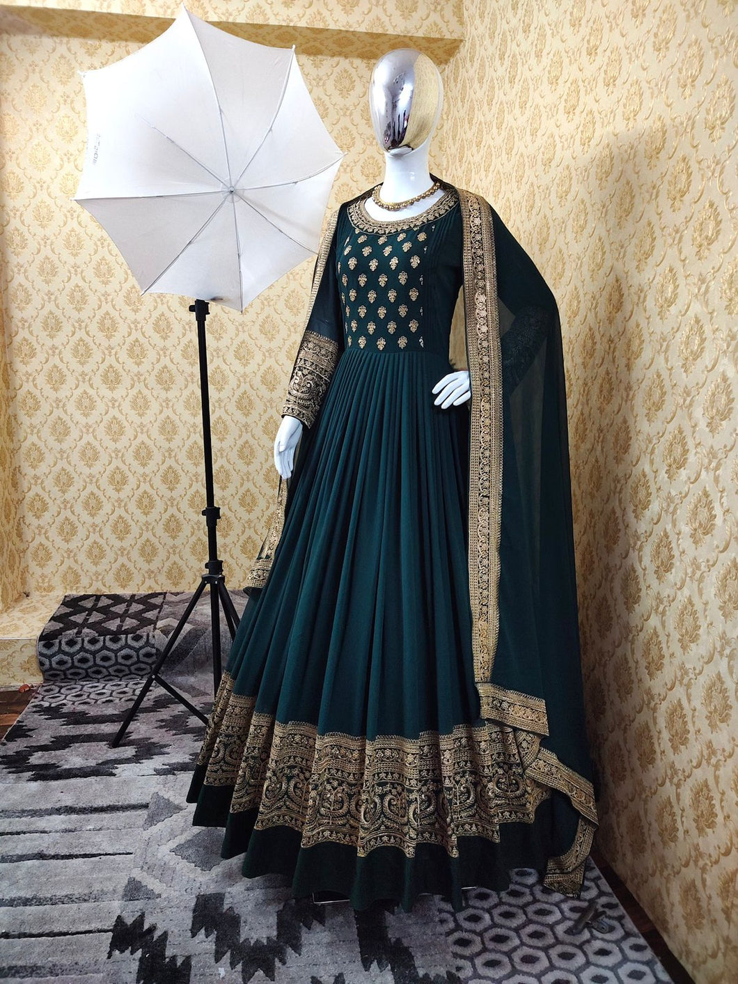 Amazing Georgette Embroidered Work Wedding Wear Salwar Suit