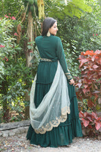 Load image into Gallery viewer, Imperial Rama Blue Color Festive Wear Embroidered Work Georgette Gown
